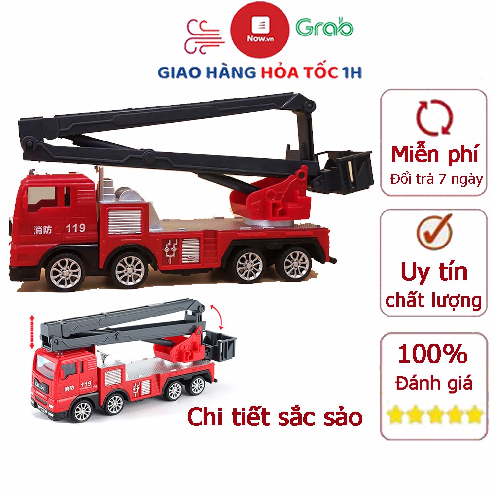 Đồ chơi mô hình xe cứu hỏa nâng chở người trên cao chi tiết sắc sảo, bền và đẹp