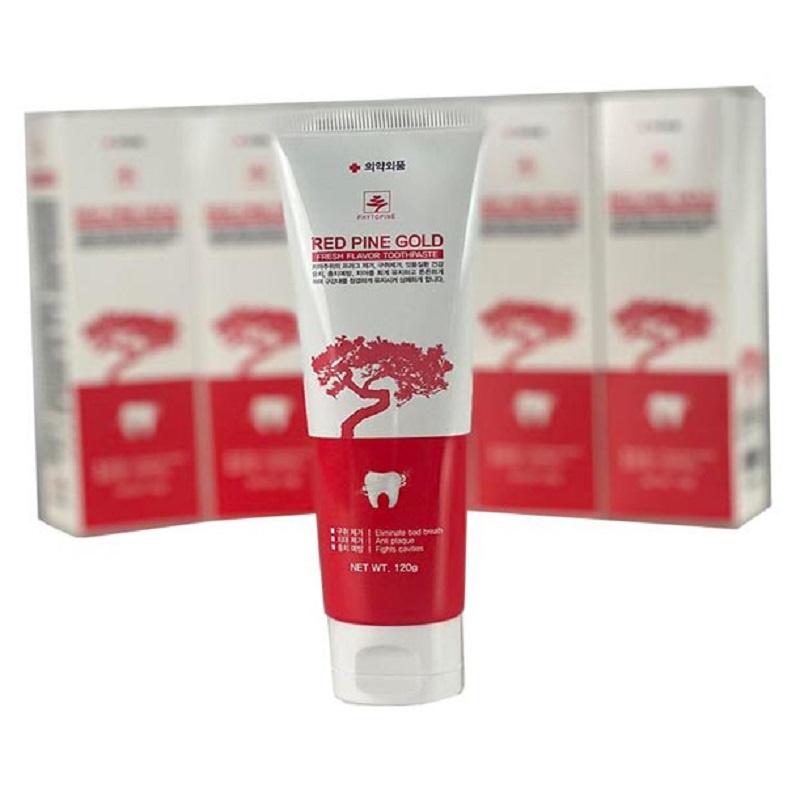 Kem Đánh Răng Tinh Dầu Thông Đỏ Red Pine Gold Fresh Flavor Toothpaste Hàn Quốc, Tuýp 120g