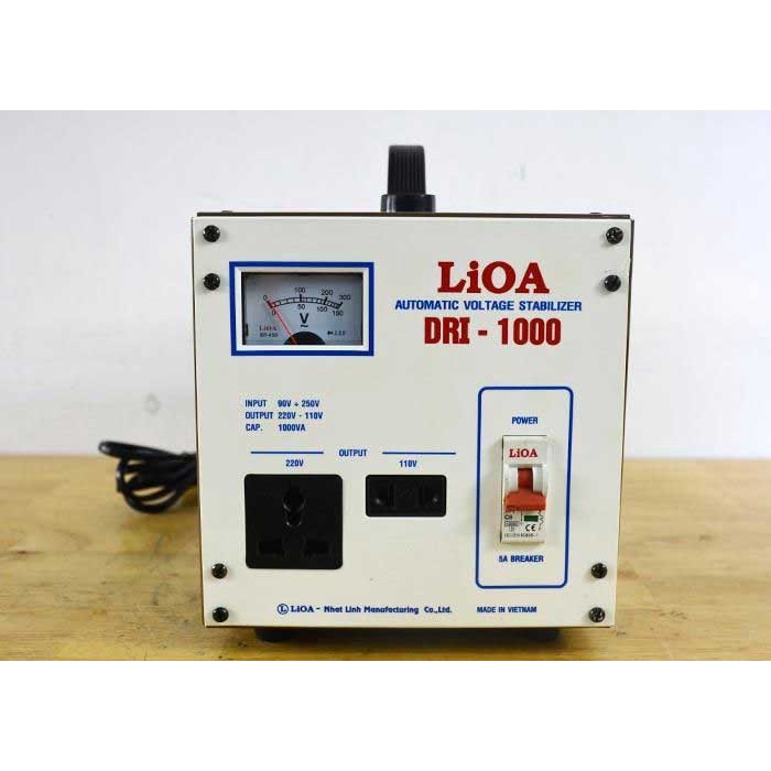 [BH 2 Năm] Ổn áp 1 pha Lioa 1KVA DRI 1000II (Dải điện áp đầu vào 90V - 250V)