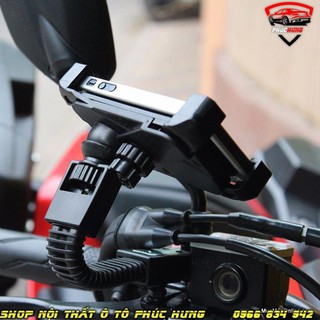 ⚡️Freeship 50k - Toàn quốc⚡️ Kẹp điện thoại xe máy xoay 360 độ tiện lợi cho tài xế chạy Grab, lái xe tiện dùng