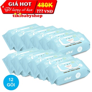 Combo 12 gói khăn ướt kháng khuẩn aiko x gói 100 miếng