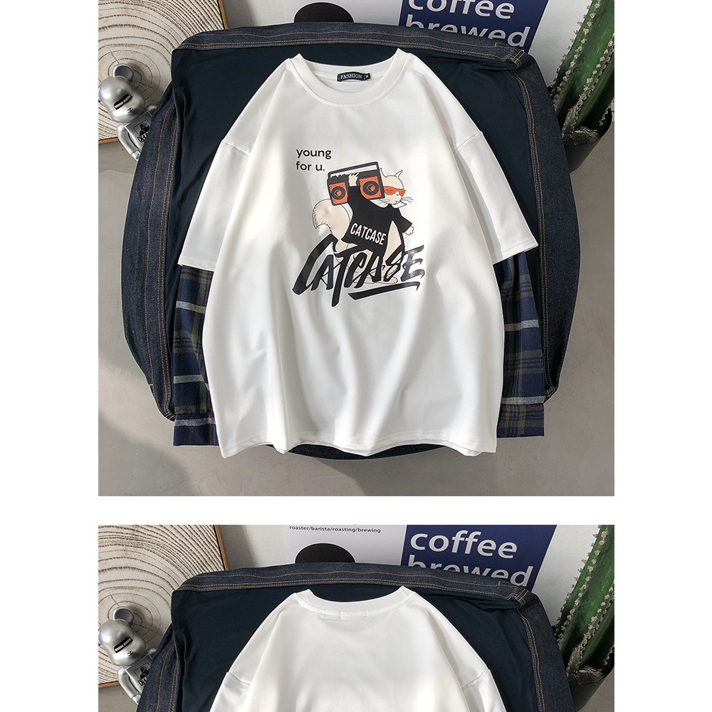 Áo thun tay dài Sweater form rộng UNISEX, in chữ CATCASE | BigBuy360 - bigbuy360.vn