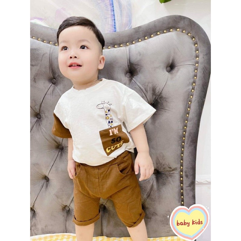 sét bộ hươu quần đũi nâu cho bé