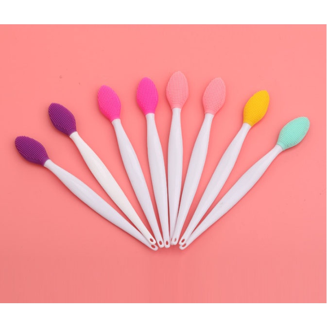 Cây rửa mặt silicone mềm mại giảm mụn đầu đen tẩy tế bào chết massage làm sạch chăm sóc da-Tặng 1 dũa 2 mặt nhám mini