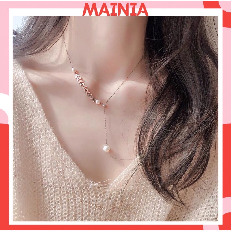 Dây Chuyền Vòng Cổ Hình Chiếc Lá Phong Cách Hàn Quốc Thanh Lịch Sang Trọng Mainia Shop