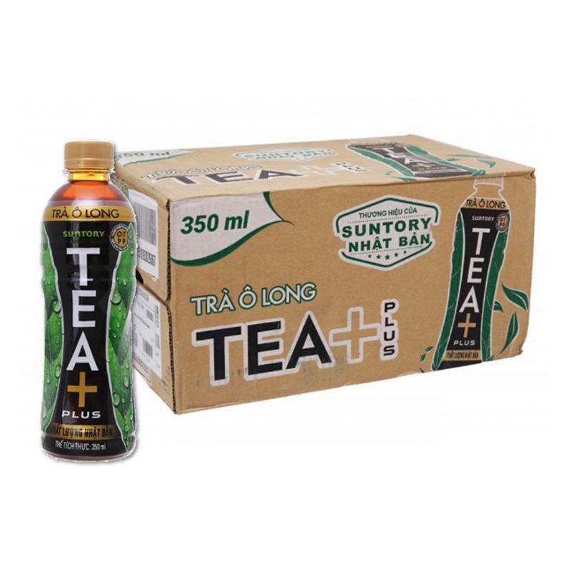 Thùng 24 chai Trà Ô long Tea+ Plus 350ml, ô long vị chanh 350ml