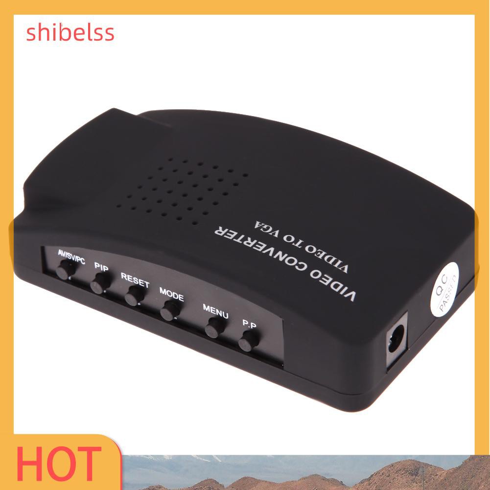 Shibelss AV RCA Composite S-video Input to VGA Output Monitor Converter Adapter CCTV