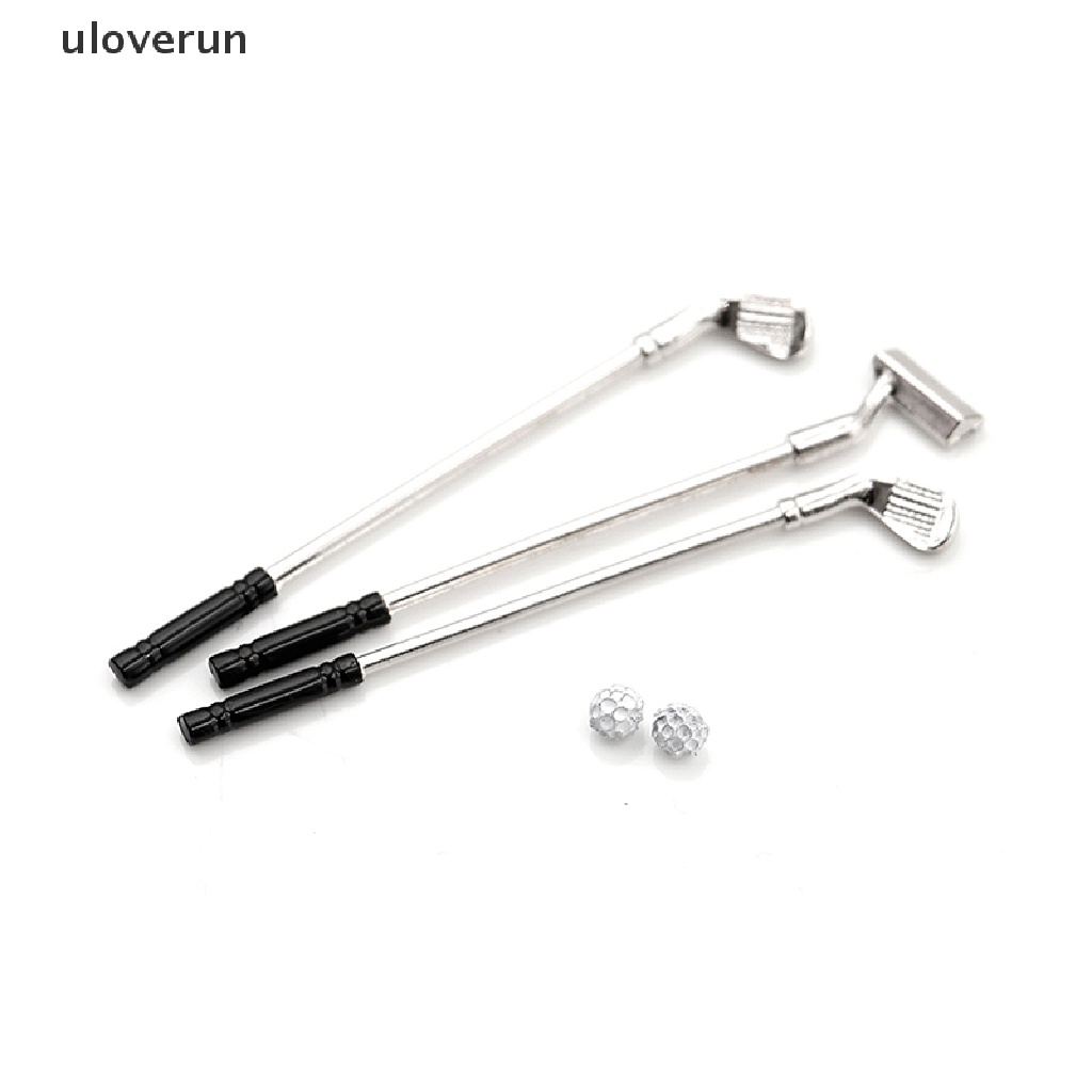 Uloverun set 1 Bộ Gậy Đánh golf Mini Tỉ Lệ 1: 12 Cho Nhà Búp Bê