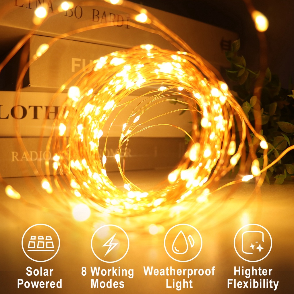 5/10/20/30M Dây đèn Led Trang Trí Fairylight đèn Dây Năng Lượng Mặt Trời Ánh Sáng Mặt Trời Giáng Sinh Ngoài Trời Đêm Không Thấm Nước Dây đèn Đèn LED Cho Tiệc Cưới Trong Vườn Trang Trí Nội Thất Trang Trí Nội Thất Chúc Mừng Năm Mới 2022