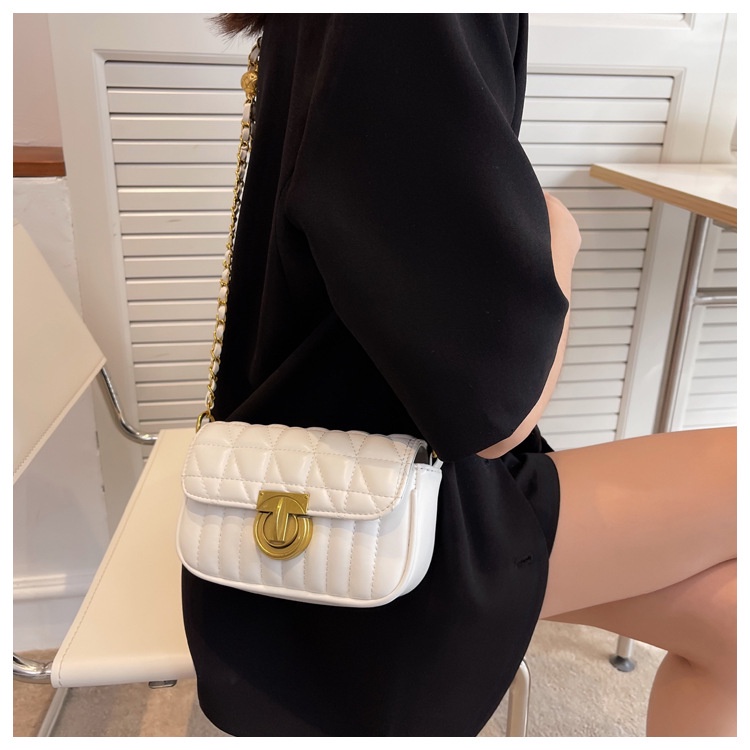 Túi xách nữ, túi đeo chéo da trám khóa xoay tròn thời trang cao cấp