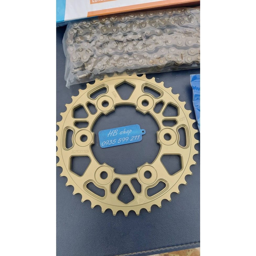 NSD RECTO DĨA NHÔM 7075 EXCITER 150 14T-42T-124L SÊN ĐEN