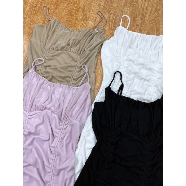 Váy body nhún 2 dây vnxk