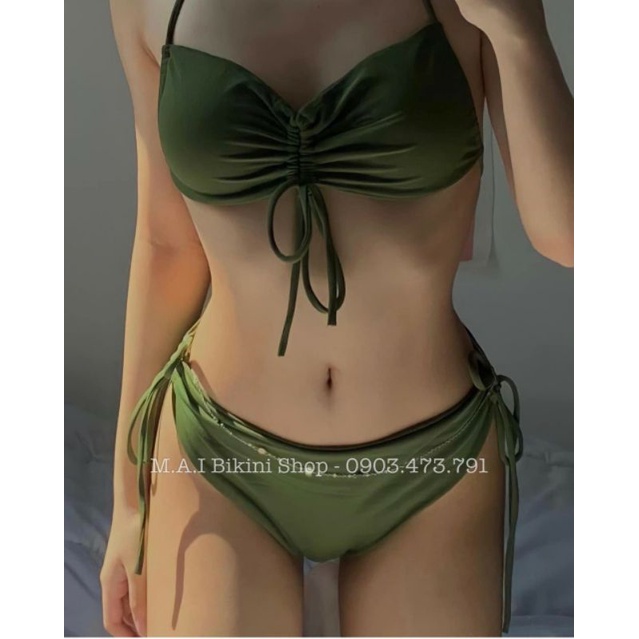 Bikini 2 mảnh dây rút giữa ngực mẫu Ninh Dương Lan Ngọc