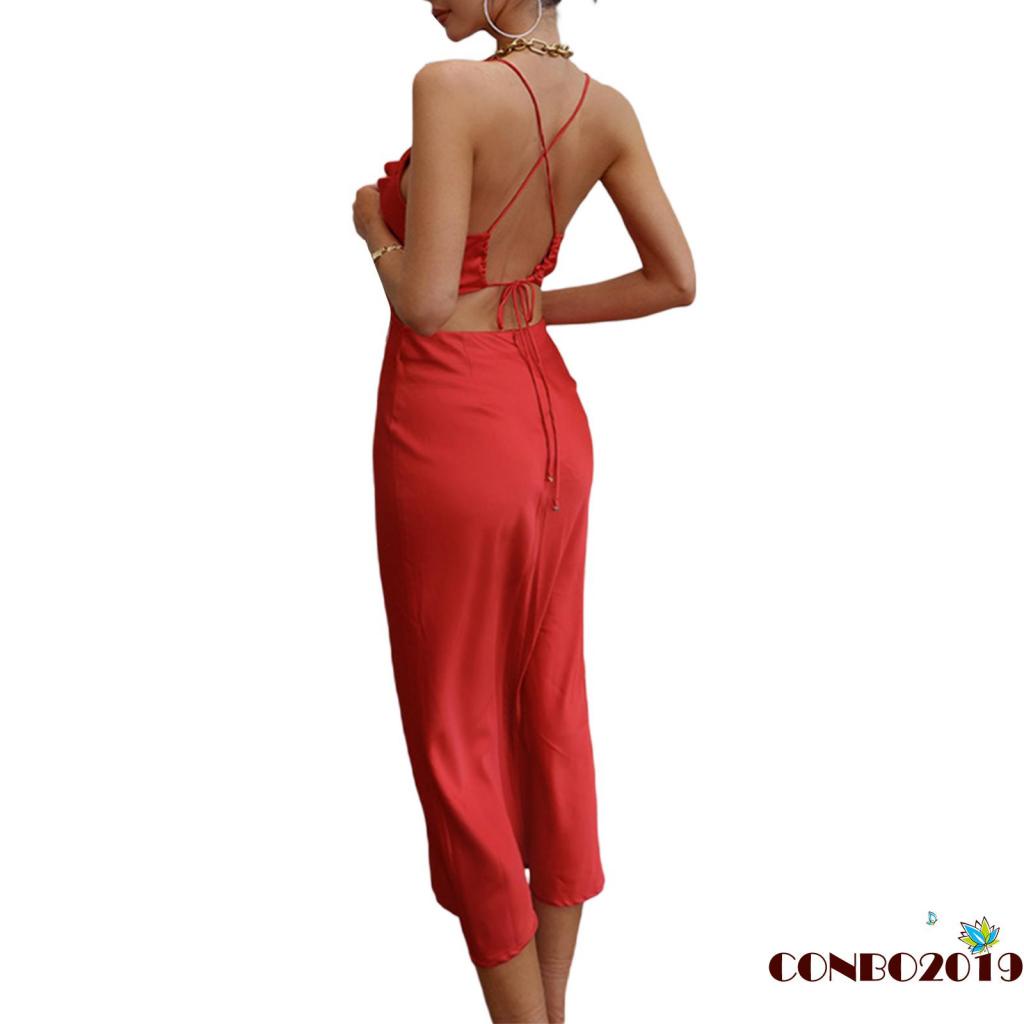 Hgm-đầm Hở Lưng Thắt Nơ Cổ Bò Cho Nữ