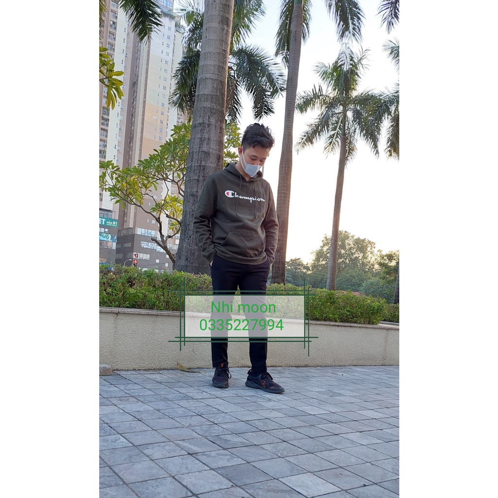 Áo hoodie Champion nỉ lông cừu unisex xuất xịn