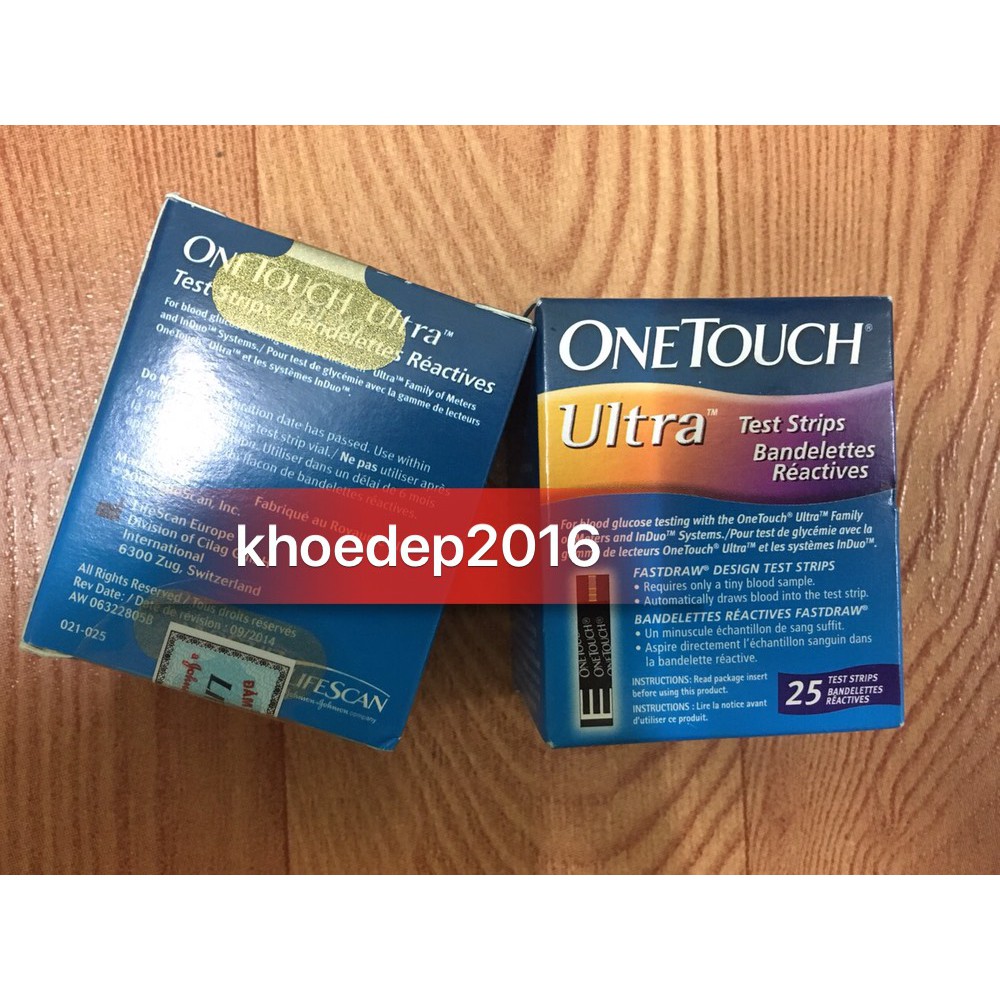Que thử đường huyết OneTouch Ultra 2 (hộp 25 que)