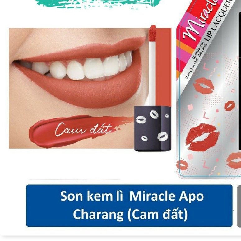 Son kem lì Miracle Apo Lip Lacquer Matte 3ml (Bao bì mới)