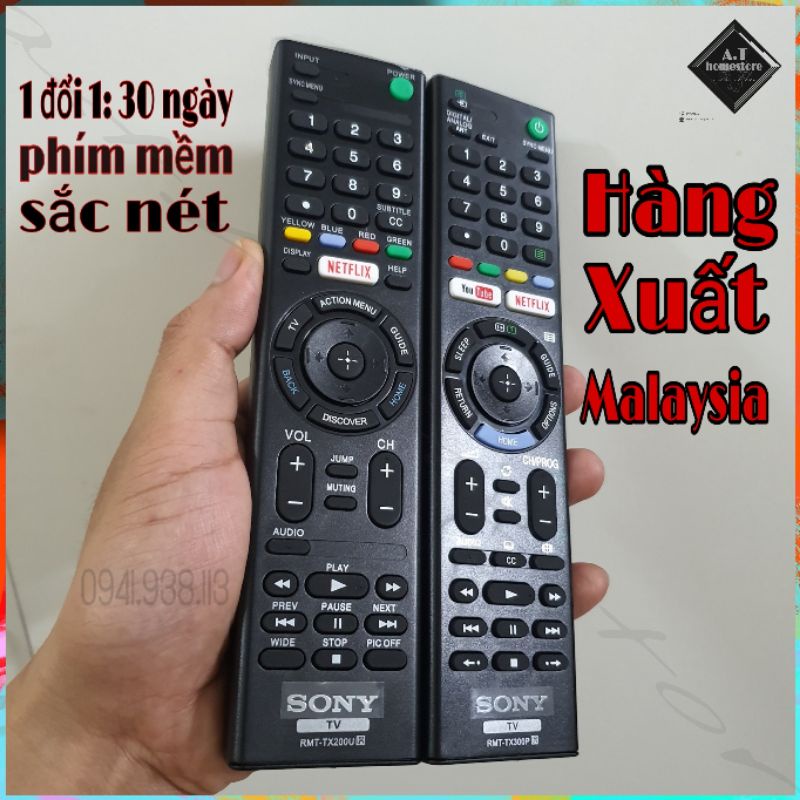 Remote tivi, Điều khiển tivi sony hàng cao cấp RMT-TX200, TX300 (HÀNG XUẤT MALAYSIA)