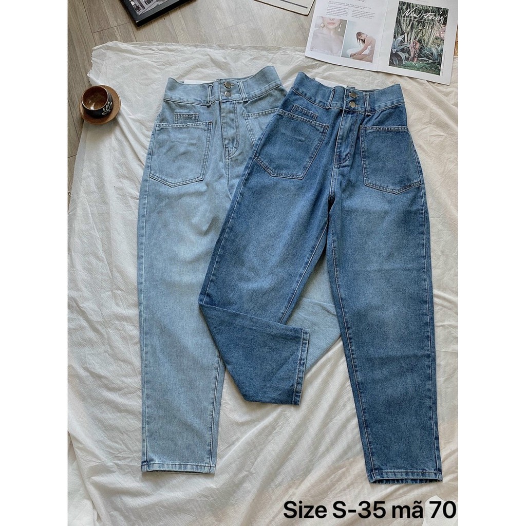 Quần jean baggy nữ lưng cao bigsize kiểu quần bò baggy hàng VNXK MS70 thời trang bigsize 2KJean