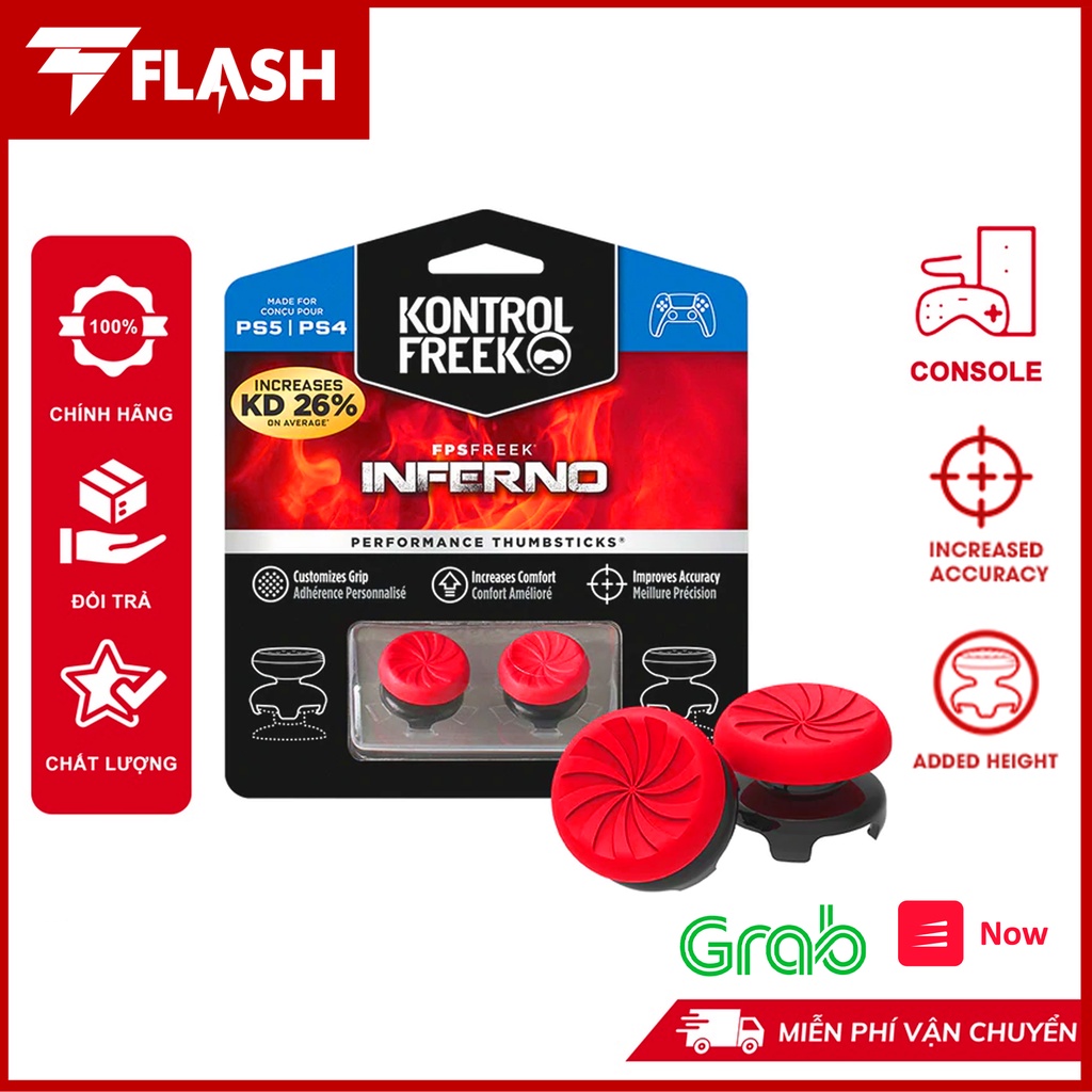 Núm bọc cần analog KontrolFreek FPS Freek Inferno - PS5/PS4 - Màu Đỏ