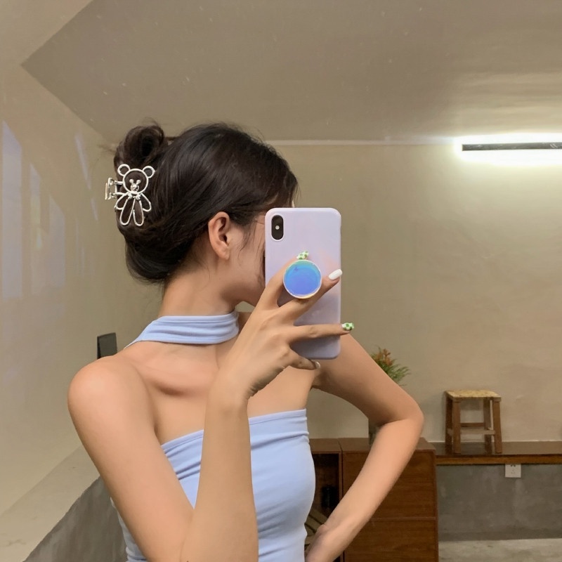 Kẹp Tóc Kim Loại Hình Gấu / Cá Mập Cỡ Lớn Thời Trang Mùa Hè Cho Nữ