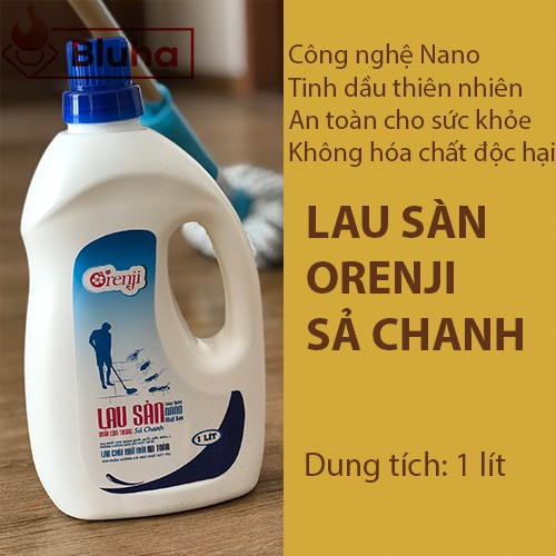 Nước lau sàn đuổi muỗi và côn trùng Orenji 1L hương sả chanh công nghệ NANO từ Nhật Bản, an toàn không độc hại