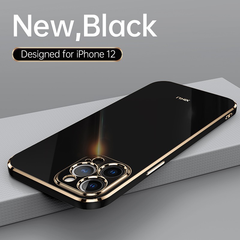 Ốp Điện Thoại Mạ Viền Màu Trơn Sang Trọng Cho IPhone 14 13 12 11 Pro Max