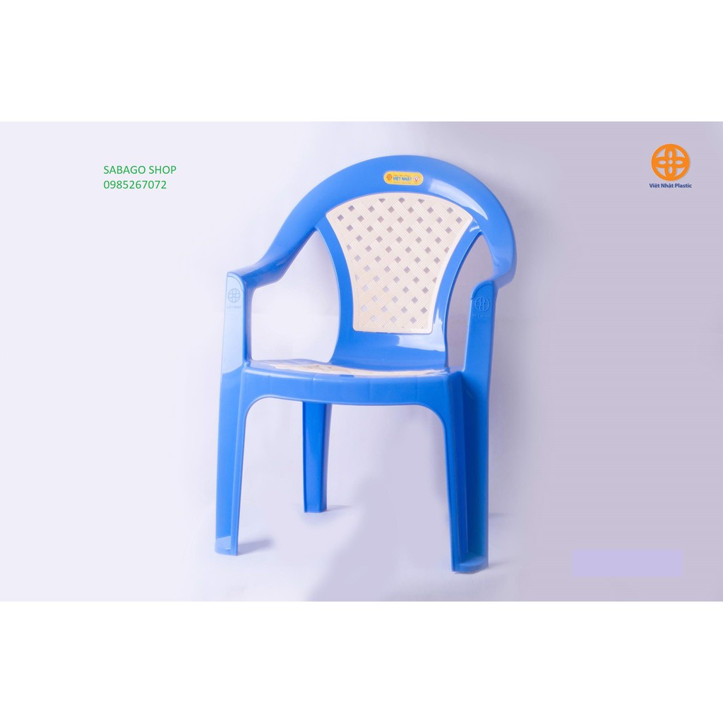 Ghế nhựa tựa lưng có tay ghế Việt Nhật - Ghế bành 2 màu