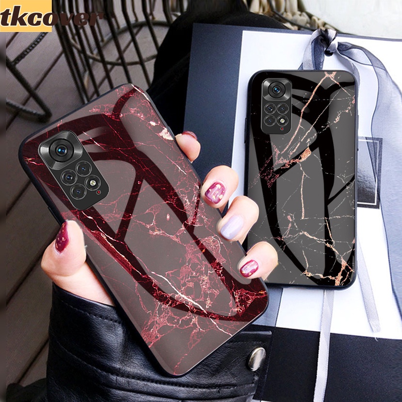 Ốp Điện Thoại Kính Cường Lực Chống Sốc Họa Tiết Vân Đá Nhiều Màu Sắc Cho Xiaomi Redmi Note 11 10 Pro 11s 10s