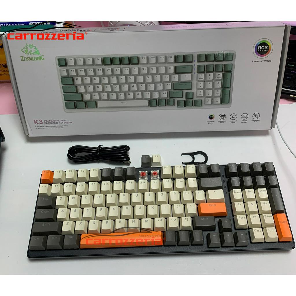 Bàn Phím Cơ ZiYou Lang K3 Led RGB 100 Phím Gaming Văn Phòng
