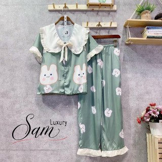 Đồ bộ pijama hàn quốc - Pijama lụa chất lụa latin cao cấp , có 3 màu Sam Luxury