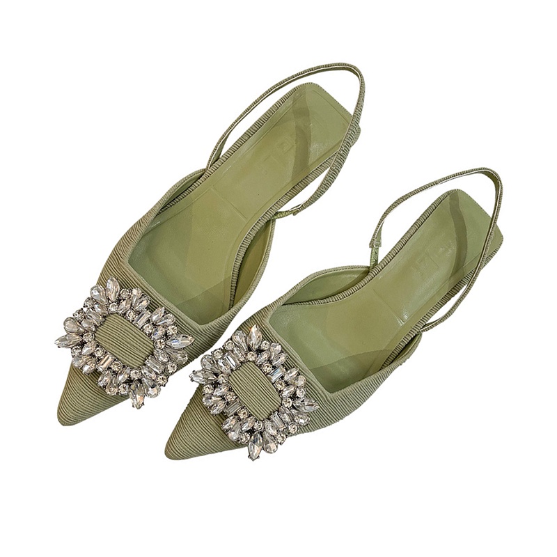 IELGY Giày Cao Gót Mũi Nhọn Đính Đá Thời Trang Dành Cho Nữ