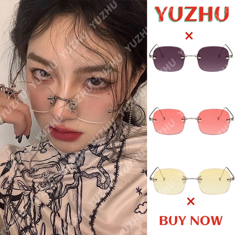 Kính mát không gọng chống ánh sáng xanh phong cách Hàn Quốc cổ điển thời trang cho nam và nữ