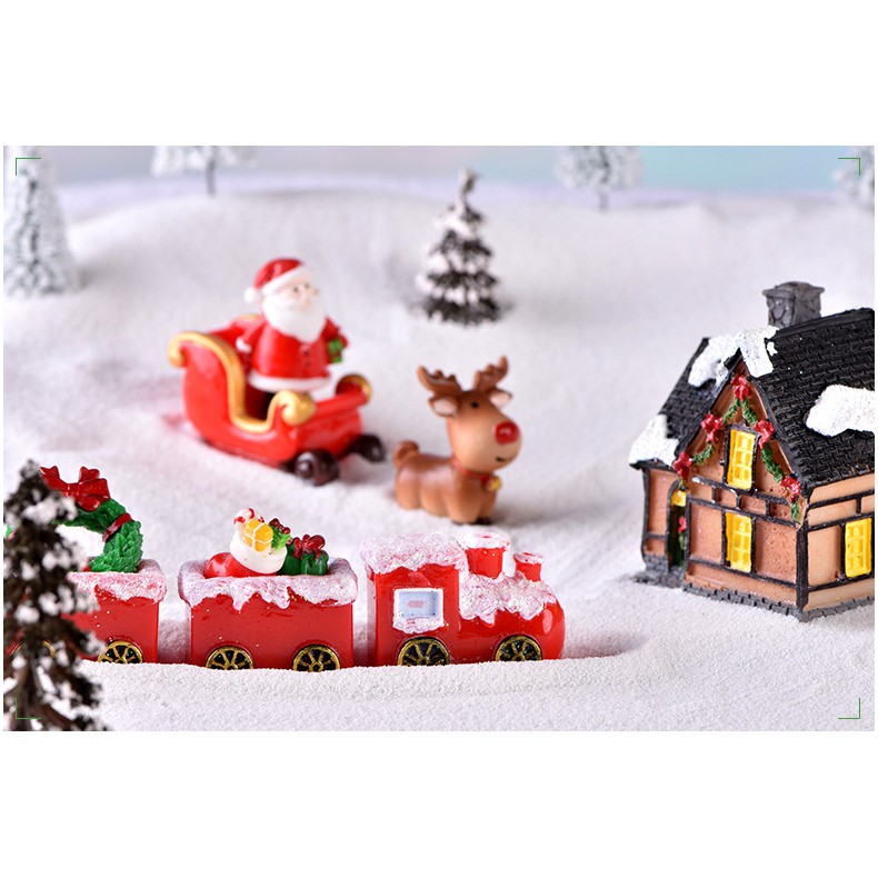 Trang trí noel tiểu cảnh terrarium ông già noel cây thông người tuyết trang trí giáng sinh