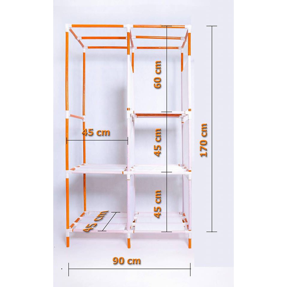 Kệ tủ vải tủ đựng quần áo phụ kiện tủ vải bán kèm thanh gỗ chốt nhựa áo vải