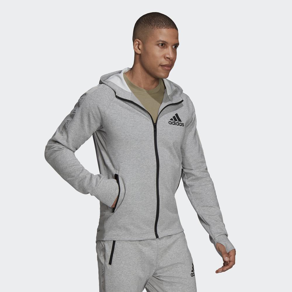 adidas TRAINING AEROREADY Designed to Move Sport Motion Logo Hoodie Nam Màu xám H28797