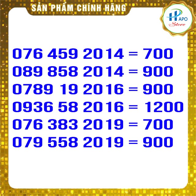 2] SIM NĂM SINH GIÁ RẺ TRẢ TRƯỚC MOBIFONE HẢI PHÒNG - SIM SỐ ĐẸP HẢI PHÒNG - HAPO STORE