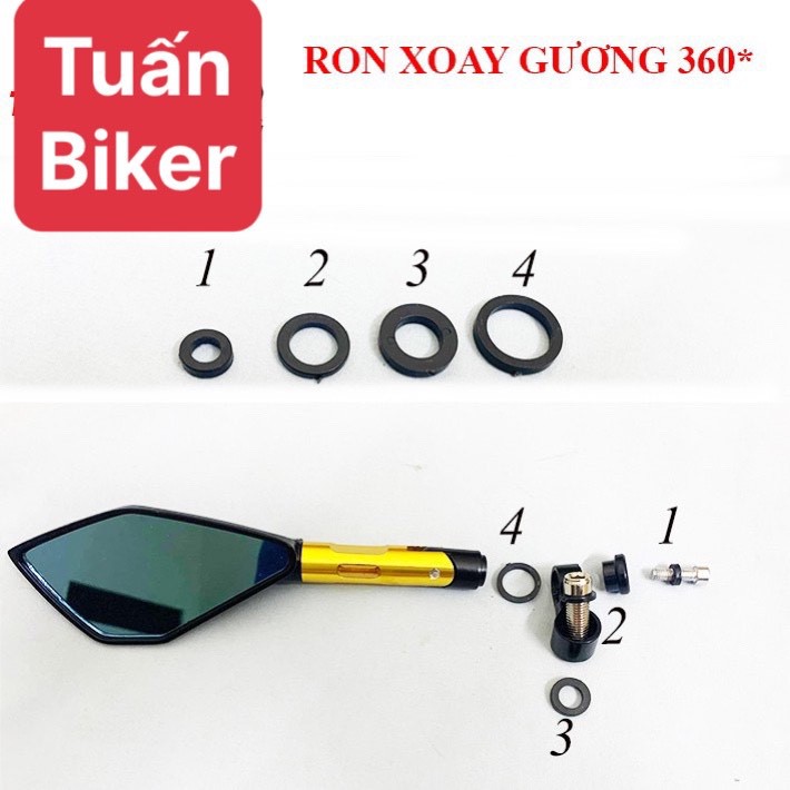 Bộ 4 Ron Xoay Gương Gập 360 Độ, Ron xoay gắn được nhiều dòng gương xe máy