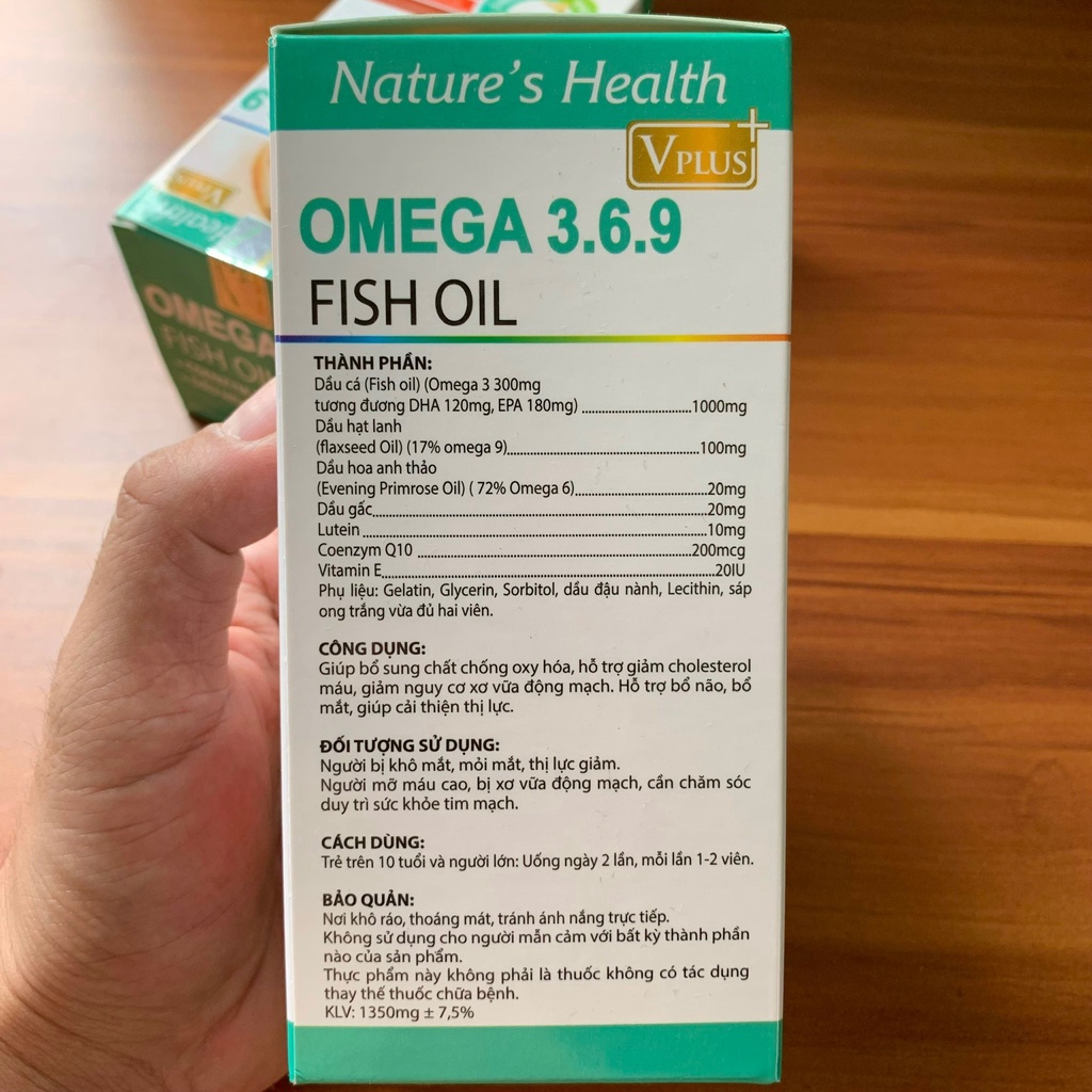 Viên dầu cá Omega 3 6 9 Fish oil Bổ não, sáng mắt, khỏe mạnh tim mạch, tăng cường trí nhớ - Hộp 100 viên