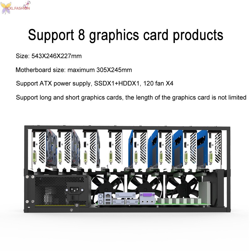 TCXL. Mining Case Rack Motherboard Bracket Open Mining Rig Frame ETH/ETC/ZEC Ether Accessories Tools for 6-8 GPU Rack Only