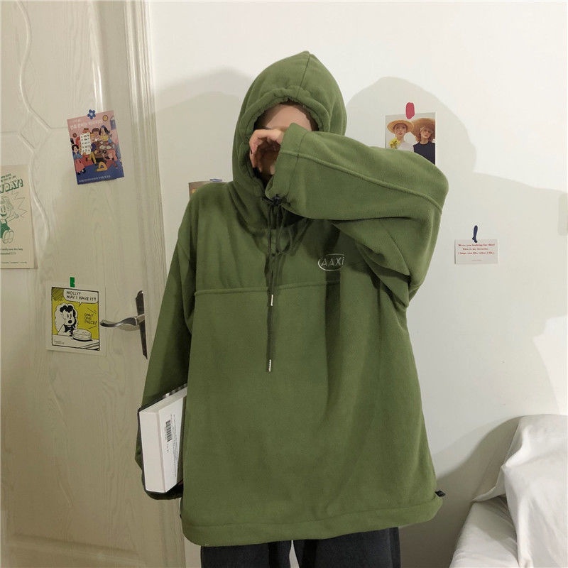 Áo hoodie COZOKC tay dài dáng rộng thêu chữ phong cách hiphop
