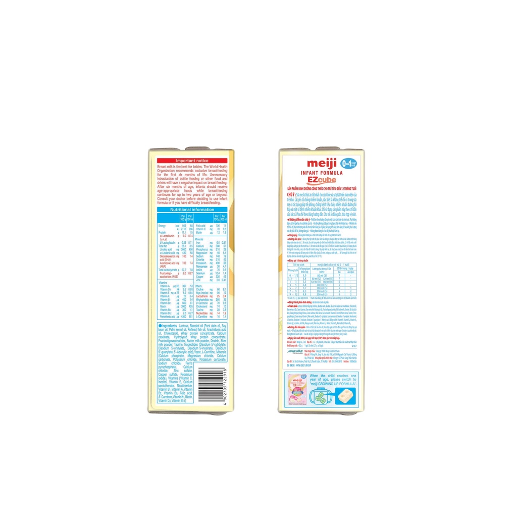 Combo Sữa Meiji Mama Milk (350g) và Sữa dạng thanh Meiji Infant Formula EZcube (432g)