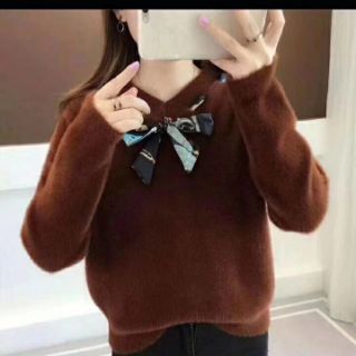 Áo len lông cừu kèm nơ