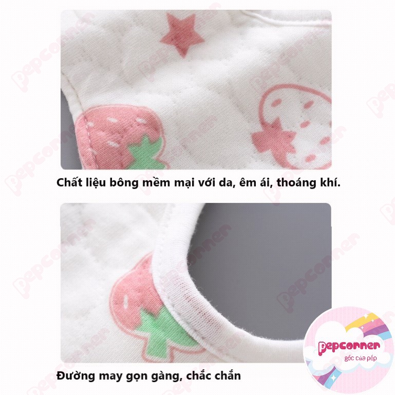 Yếm tròn hoa xoay 360° chống thấm chất liệu cotton dày dặn mềm mại êm ái cho bé