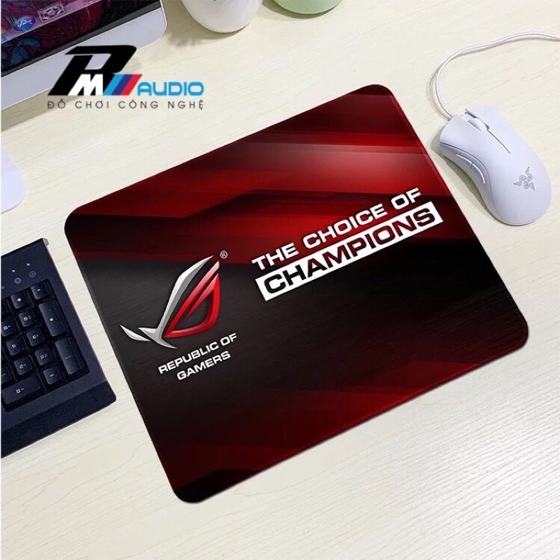 Lót chuột-Bàn Di-Miếng Lót chuột ASUS-ROG cỡ lớn,nhỏ Đủ size chống trượt chuyên game-BMVAUDIO