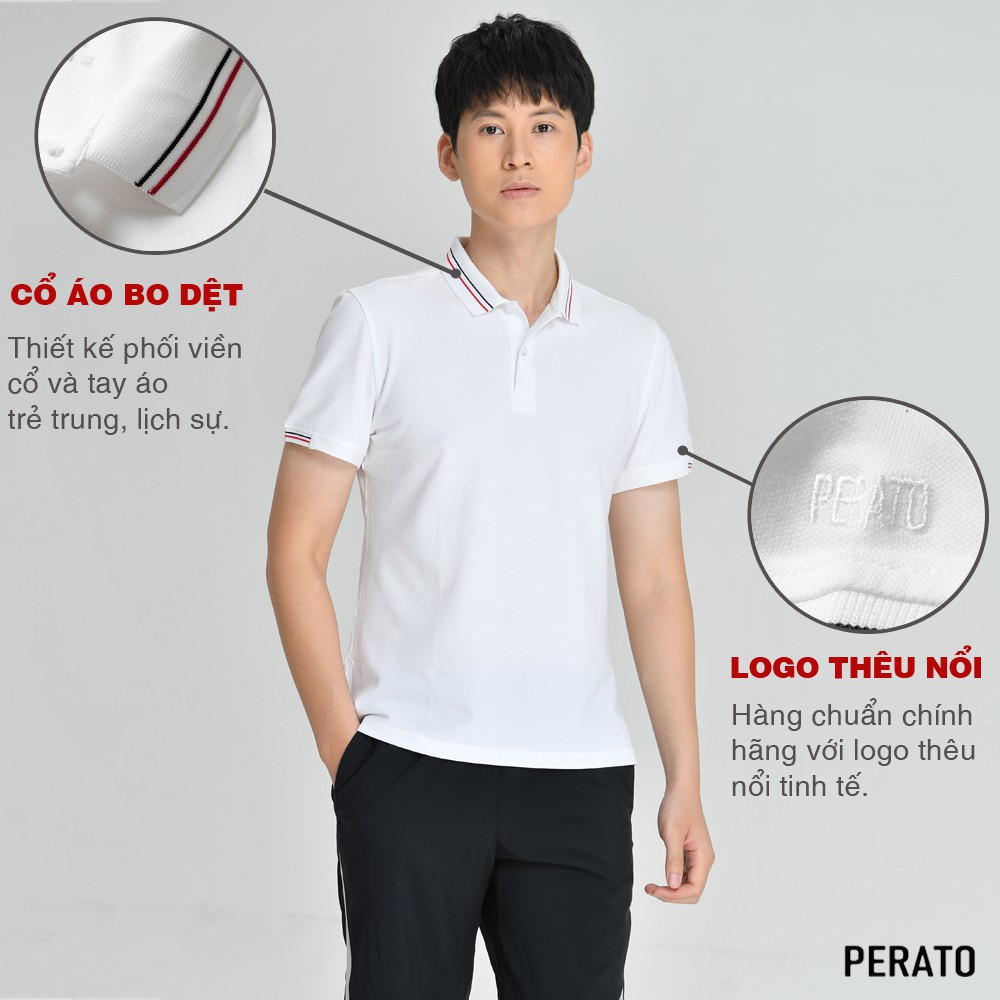 Áo Polo Nam PERATO (3 màu) Premium Phối Viền, Chất Liệu Thun Co Giãn Thoải Mái, Thấm Hút Mồ Hôi (APCP21002-03) | BigBuy360 - bigbuy360.vn