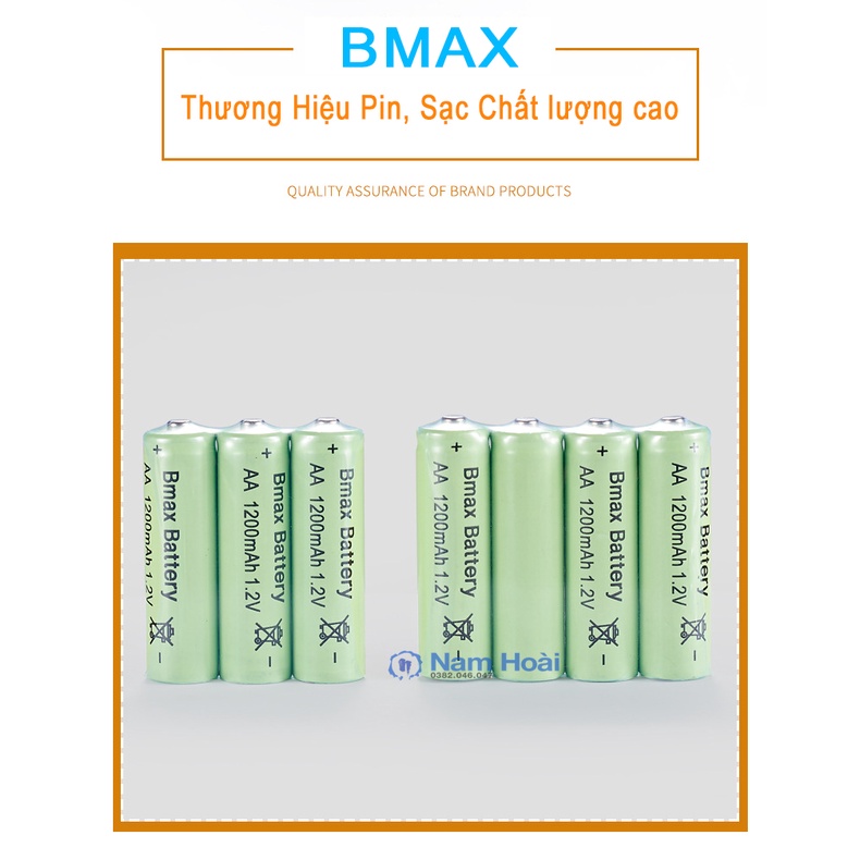 Pin sạc BMAX AA/AAA Ni-MH 1200, 1500 mAh 1,2V