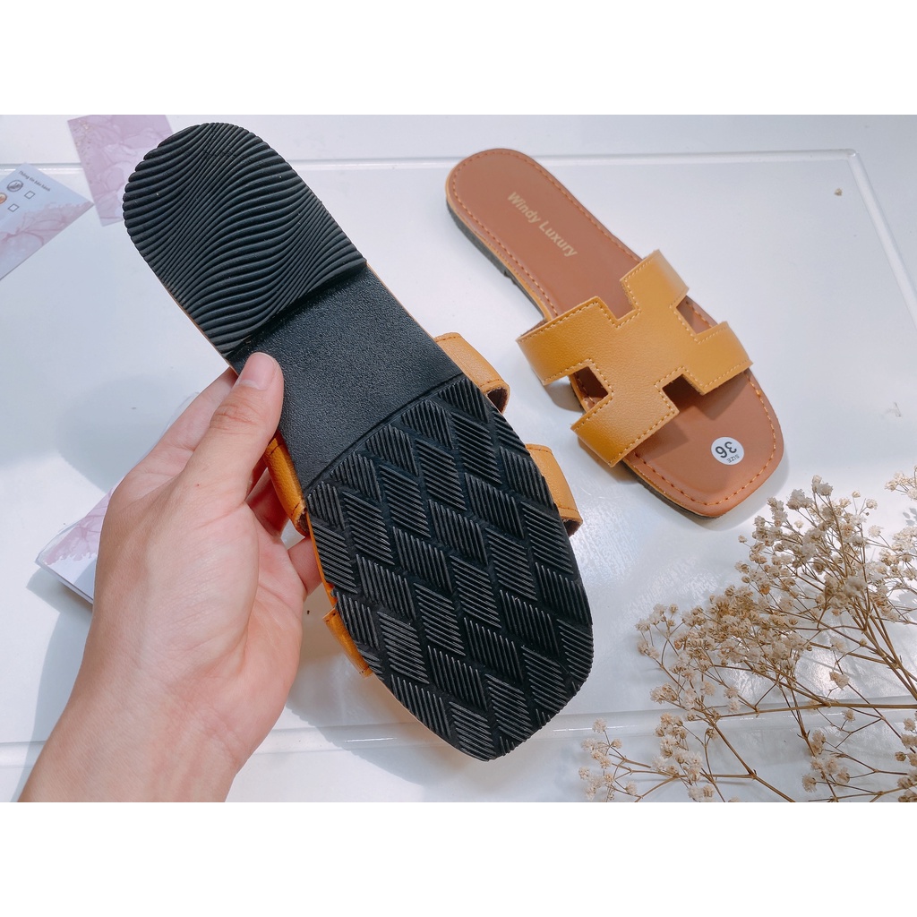 Dép lê quai ngang chữ H da mềm sang và xinh xắn - 1000032