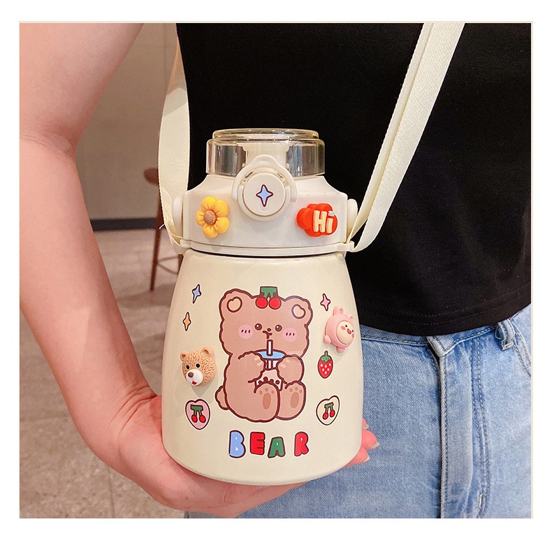 Set 4 Miếng Dán Bình Nước 3D Bằng Nhựa Resin Ba Chiều DIY Họa Tiết Hoạt Hình Dễ Thương Trang Trí Tủ Lạnh / Điện Thoại