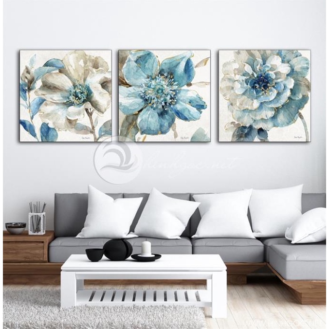 V14 Tranh Treo Tường Phòng Khách Bộ Ba Bức Hoa Trang Trí Nghệ Thuật Mẫu đơn Treo SPa Làm đẹp Decor phòng Ngủ Bếp